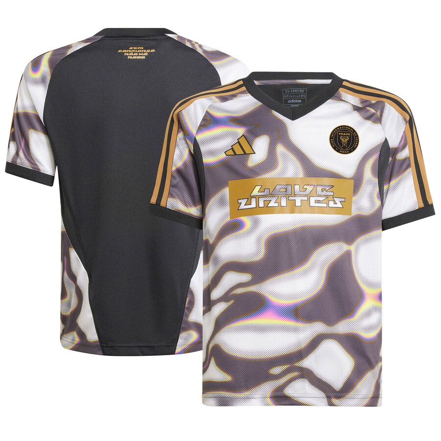 Youth Inter Miami CF adidas Black 2024 Pride Pre-Match Top