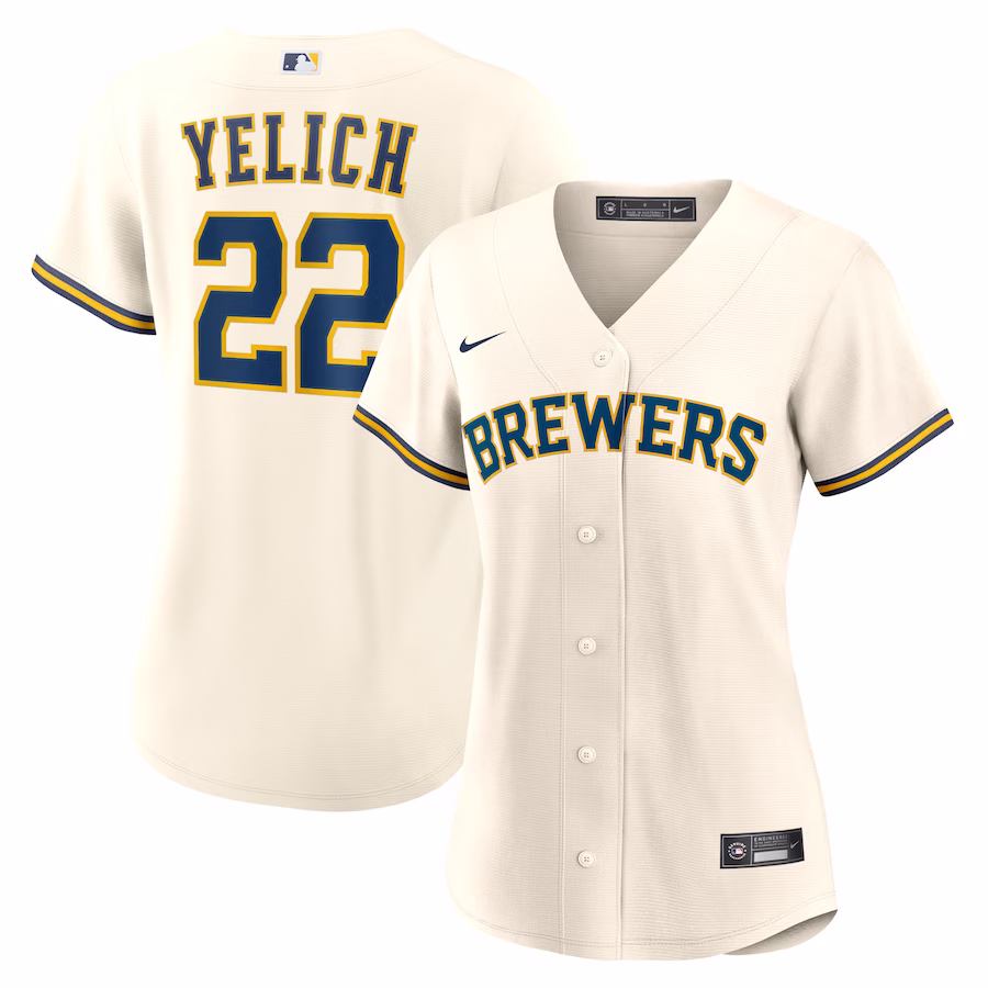Women's Milwaukee Brewers Christian Yelich Nike Cream Home Replica Player Jersey