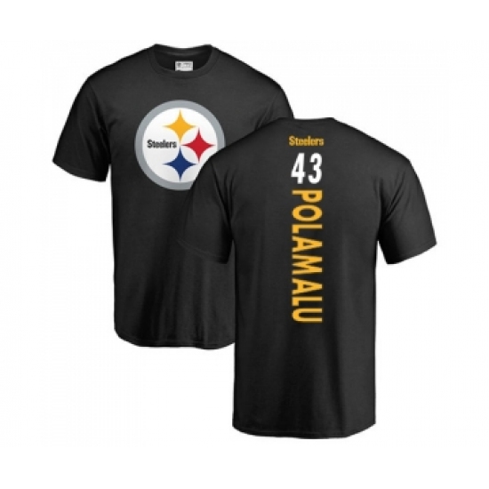 Football Pittsburgh Steelers #43 Troy Polamalu Black Backer T-Shirt