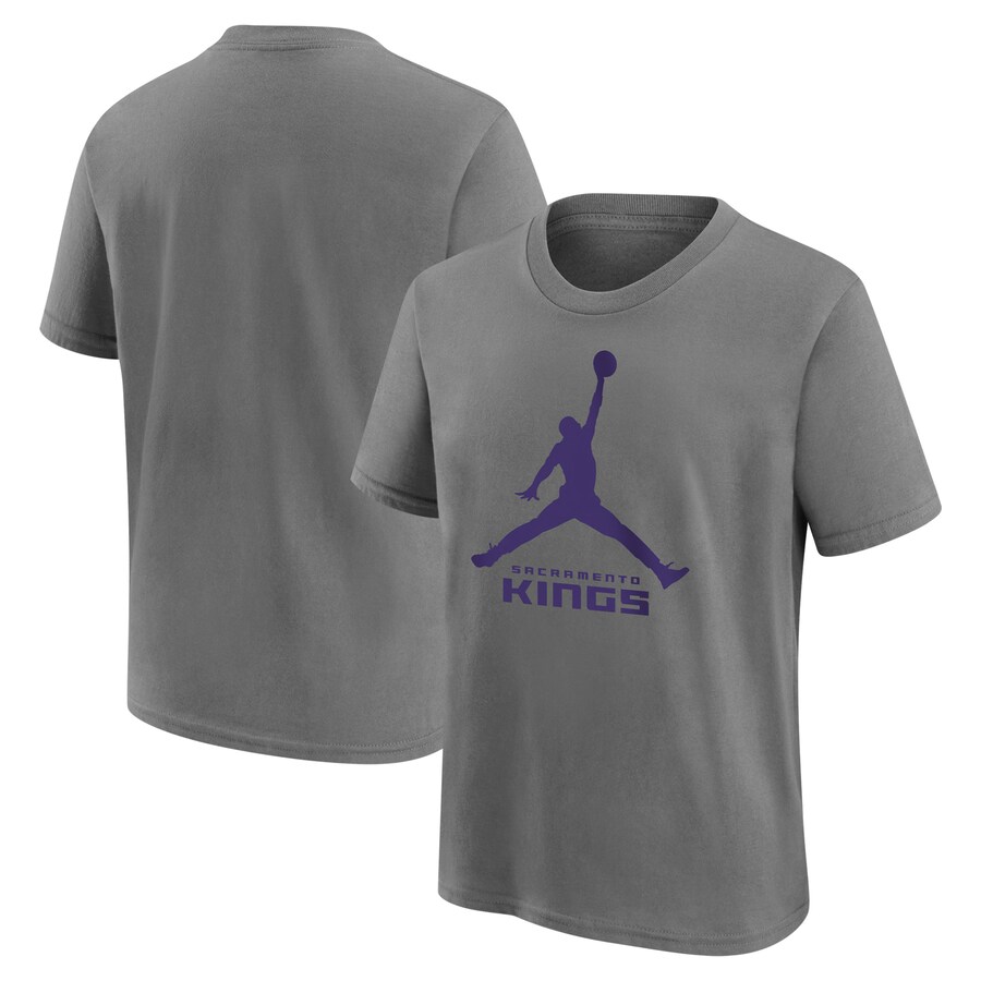 Youth Sacramento Kings Jordan Brand Steel Essential Jumpman Logo T-Shirt