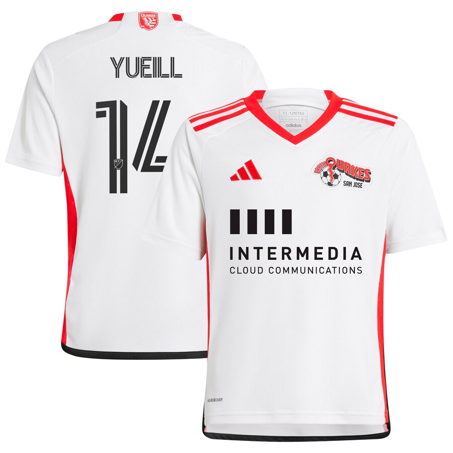 Youth San Jose Earthquakes Jackson Yueill adidas White 2024 The 50 Kit Replica Player Jersey