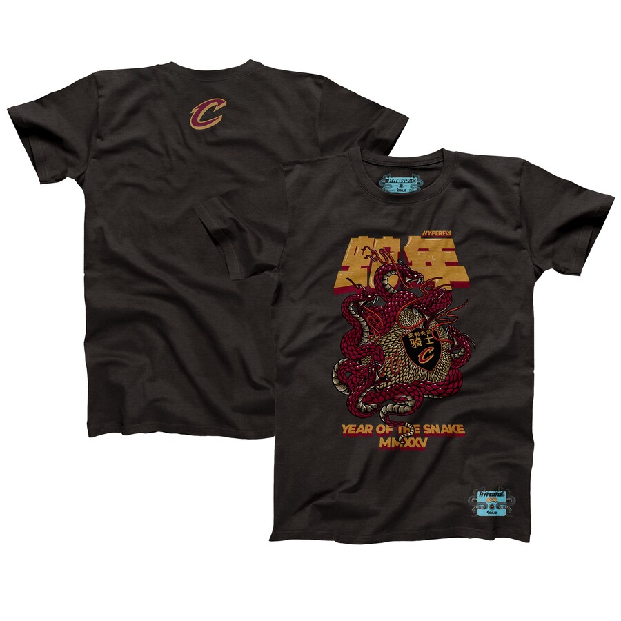 Unisex Cleveland Cavaliers NBALab x Hyperfly Heather Black Year of the Snake Lunar New Year Collection T-Shirt