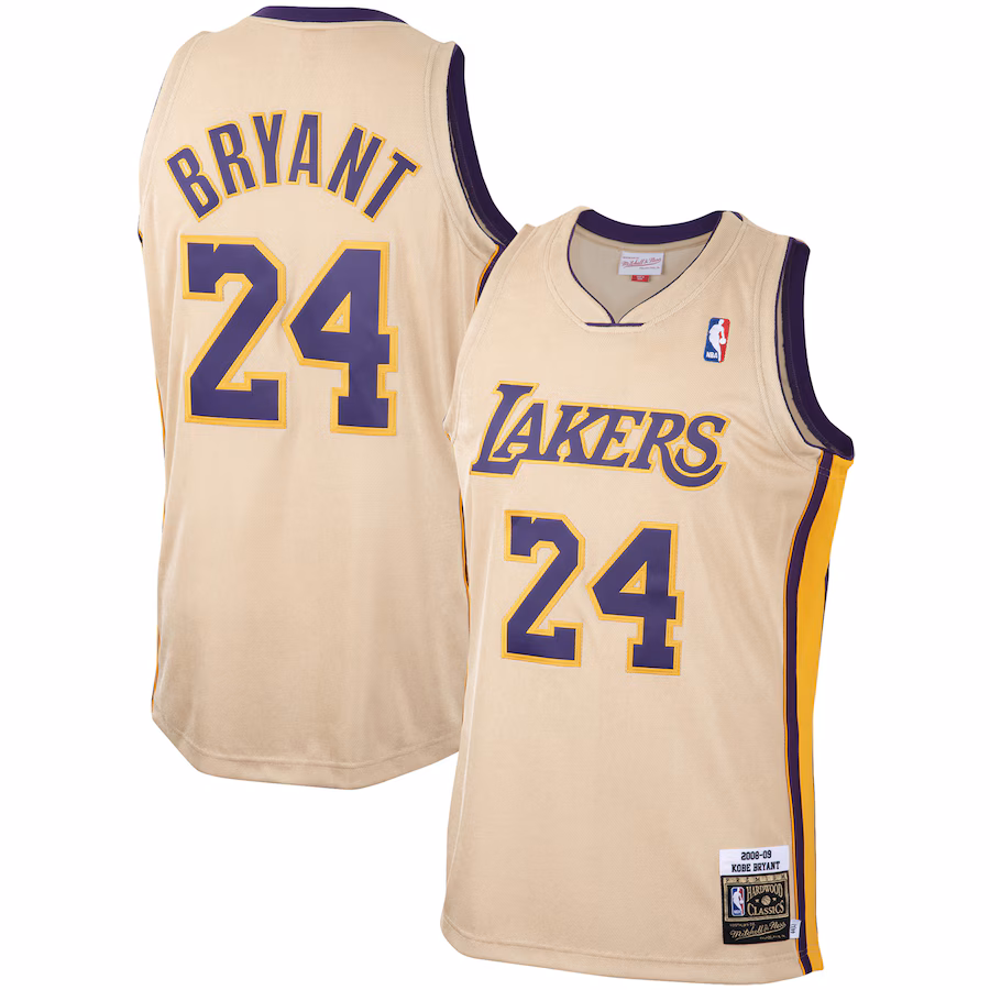 Men's Los Angeles Lakers Kobe Bryant Mitchell & Ness Gold 2008-09 Hardwood Classics Authentic Player Jersey