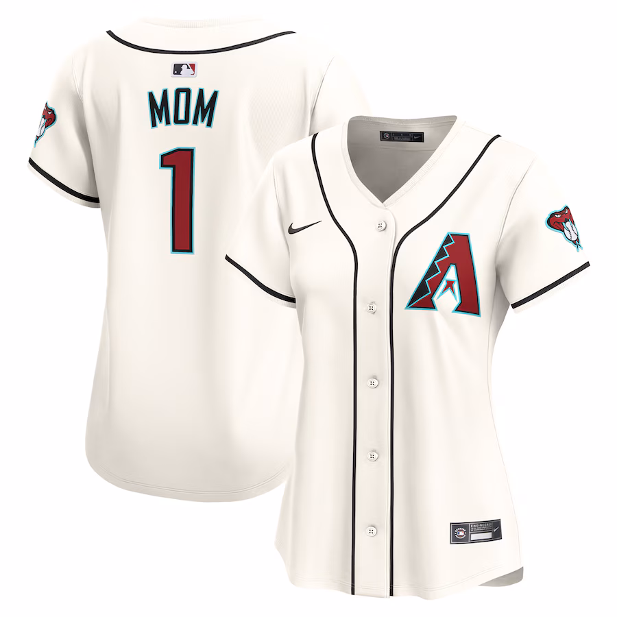 Women's Arizona Diamondbacks Nike White #1 Mom Home Limited Jersey