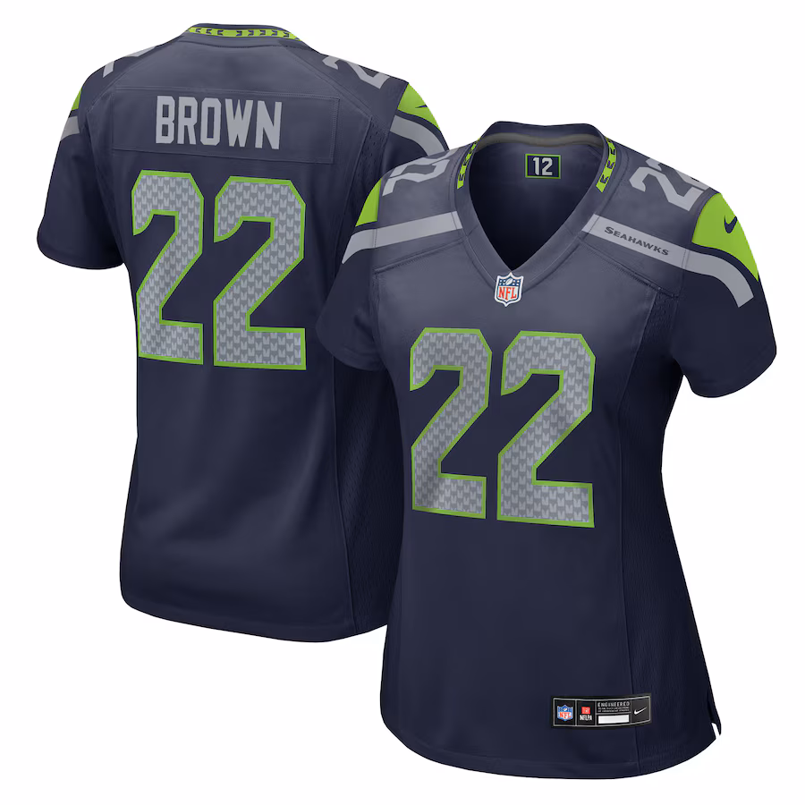 Women's Seattle Seahawks Tre Brown Nike College Navy Team Game Jersey