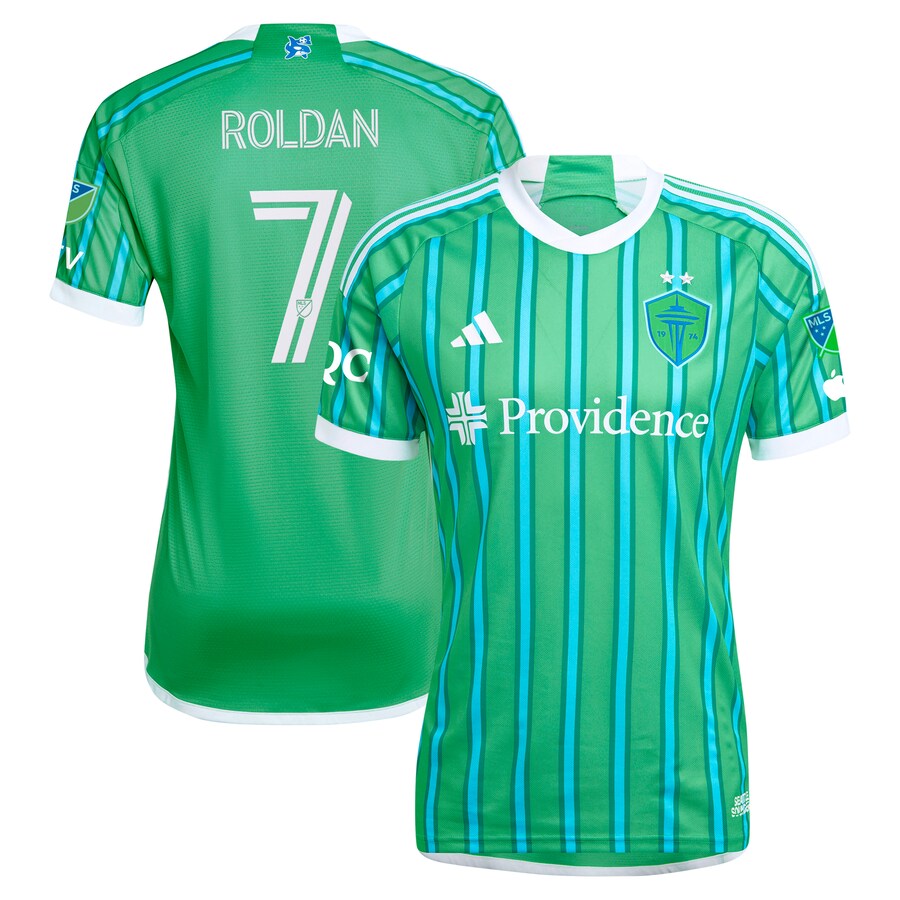 Men's Seattle Sounders FC Cristian Roldan adidas Green 2024 The Anniversary Kit Authentic Player Jersey