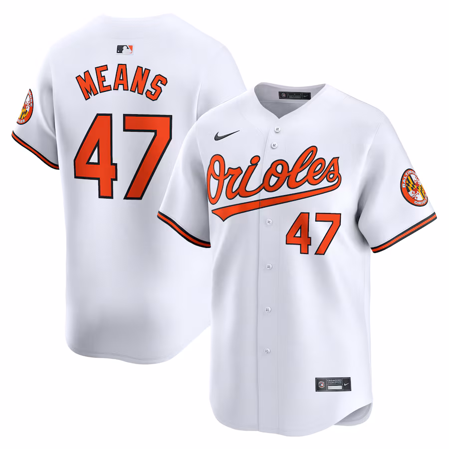 Men's Baltimore Orioles John Means Nike White Home Limited Player Jersey