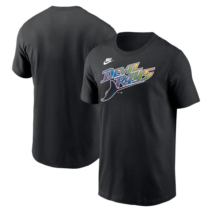 Men's Tampa Bay Rays Nike Black Cooperstown Wordmark T-Shirt