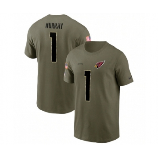 Men's Arizona Cardinals #1 Kyler Murray 2022 Olive Salute to Service T-Shirt