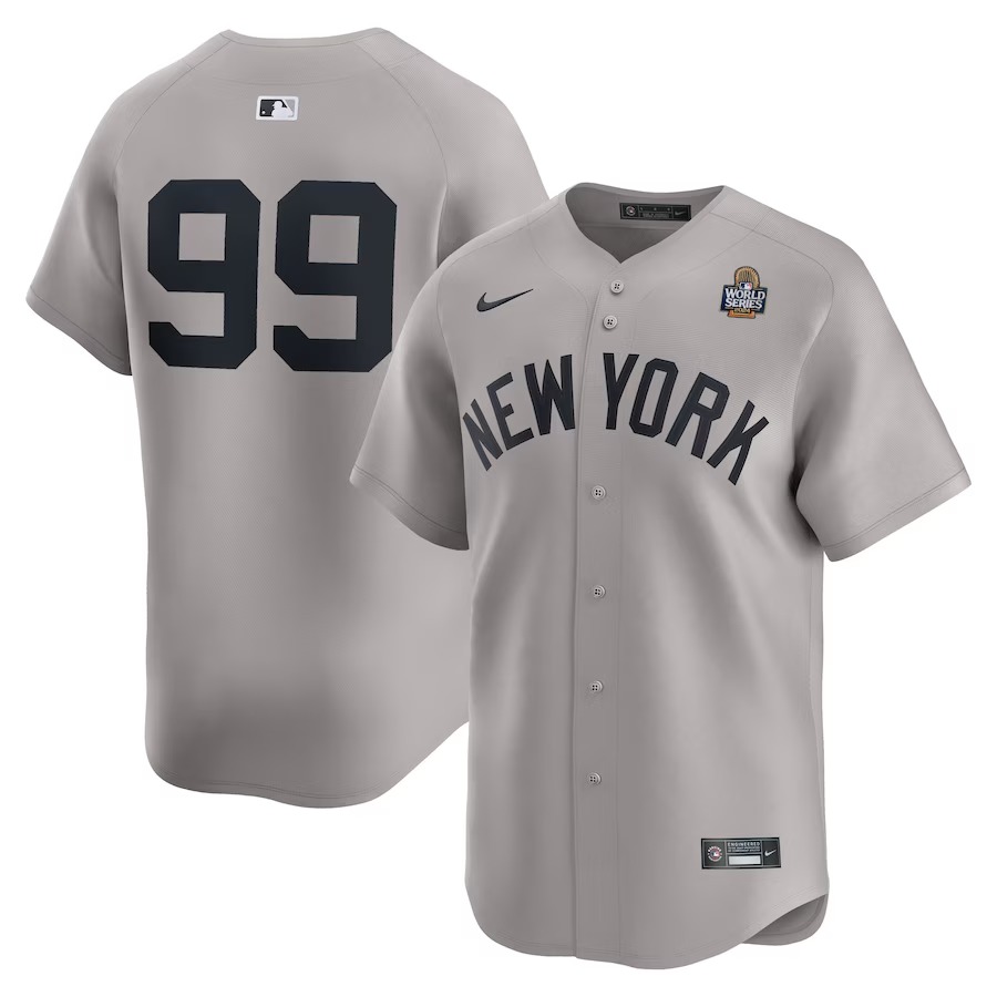 Men's New York Yankees Aaron Judge Nike Gray 2024 World Series Limited Player Jersey