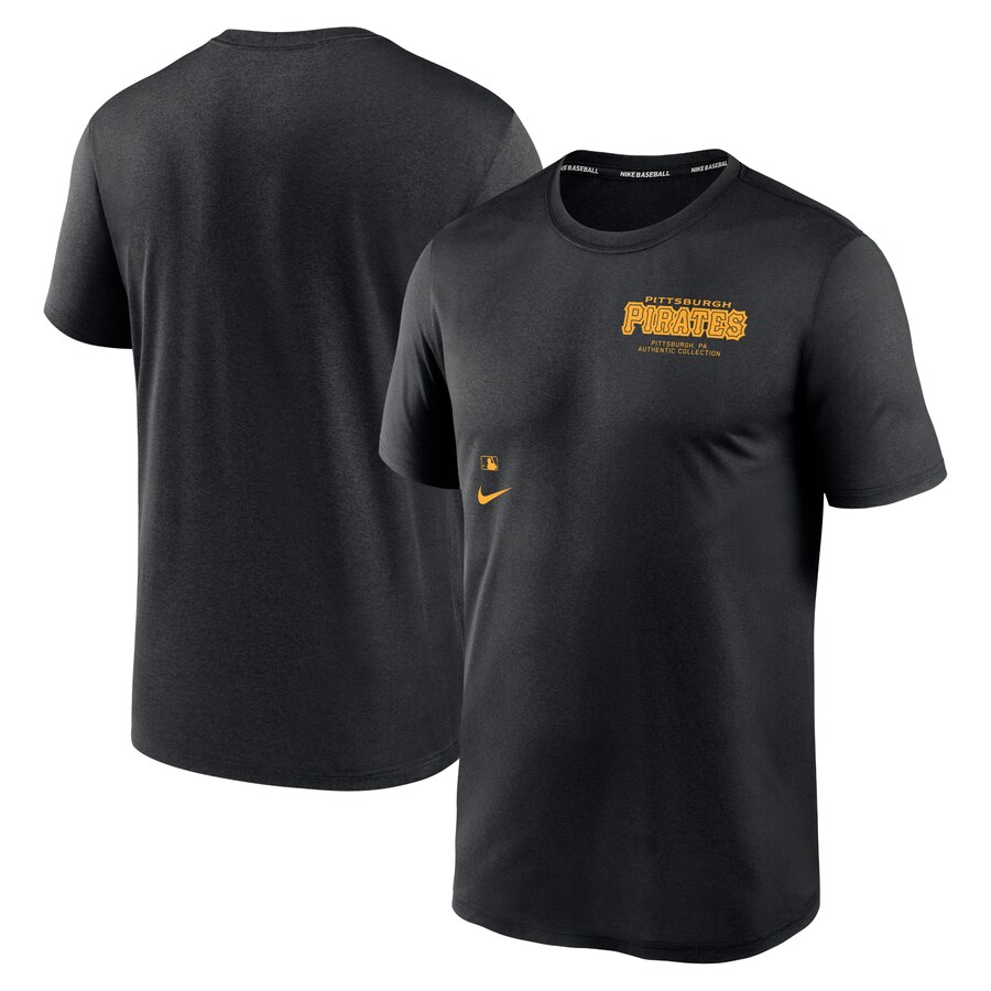 Men's Pittsburgh Pirates Nike Black Authentic Collection Early Work Tri-Blend Performance T-Shirt