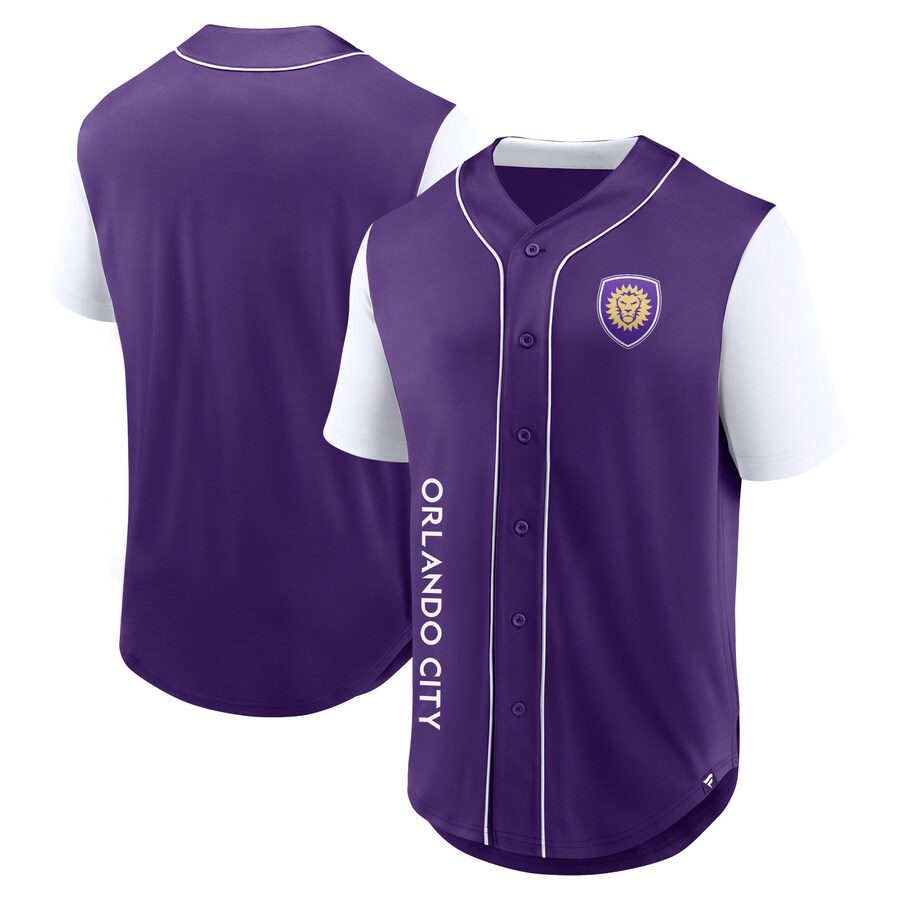 Men's Orlando City SC Fanatics Purple Balance Fashion Baseball Jersey