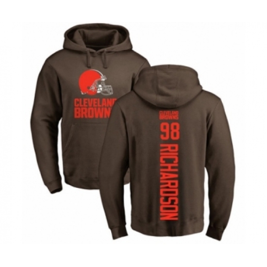 Football Cleveland Browns #98 Sheldon Richardson Brown Backer Pullover Hoodie