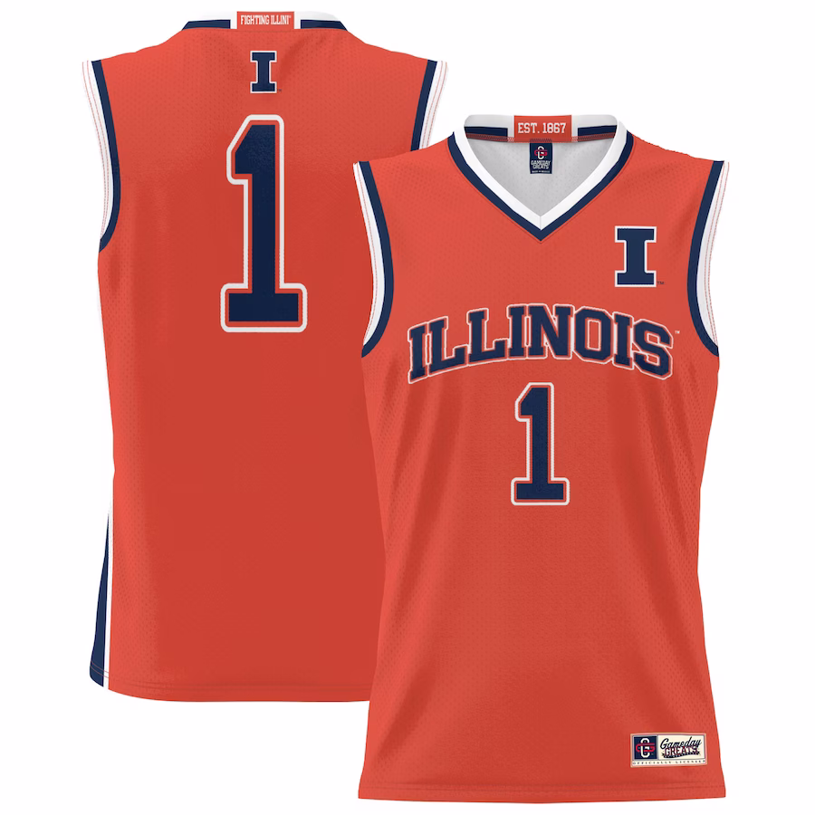 #1 Illinois Fighting Illini GameDay Greats Unisex Lightweight Basketball Jersey - Orange