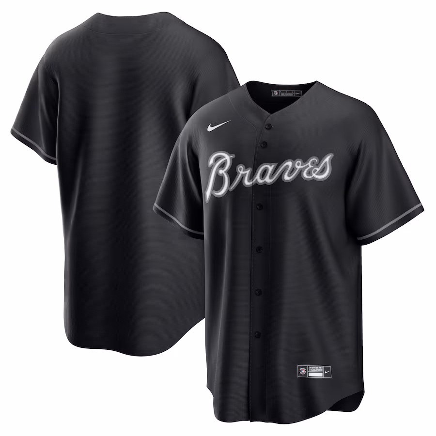 Men's Atlanta Braves Nike Black/White Official Replica Jersey