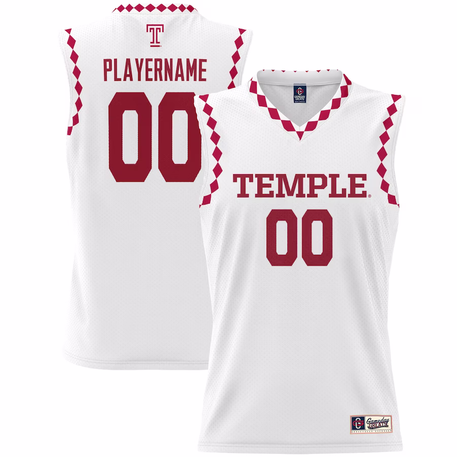 Temple Owls Unisex NIL Pick-A-Player Lightweight Men's Basketball Jersey - White