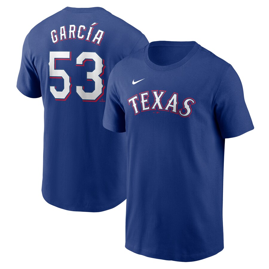 Men's Texas Rangers Adolis García Nike Royal Fuse Name & Number T-Shirt