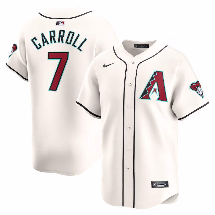 Men's Arizona Diamondbacks Corbin Carroll Nike White Home Limited Player Jersey