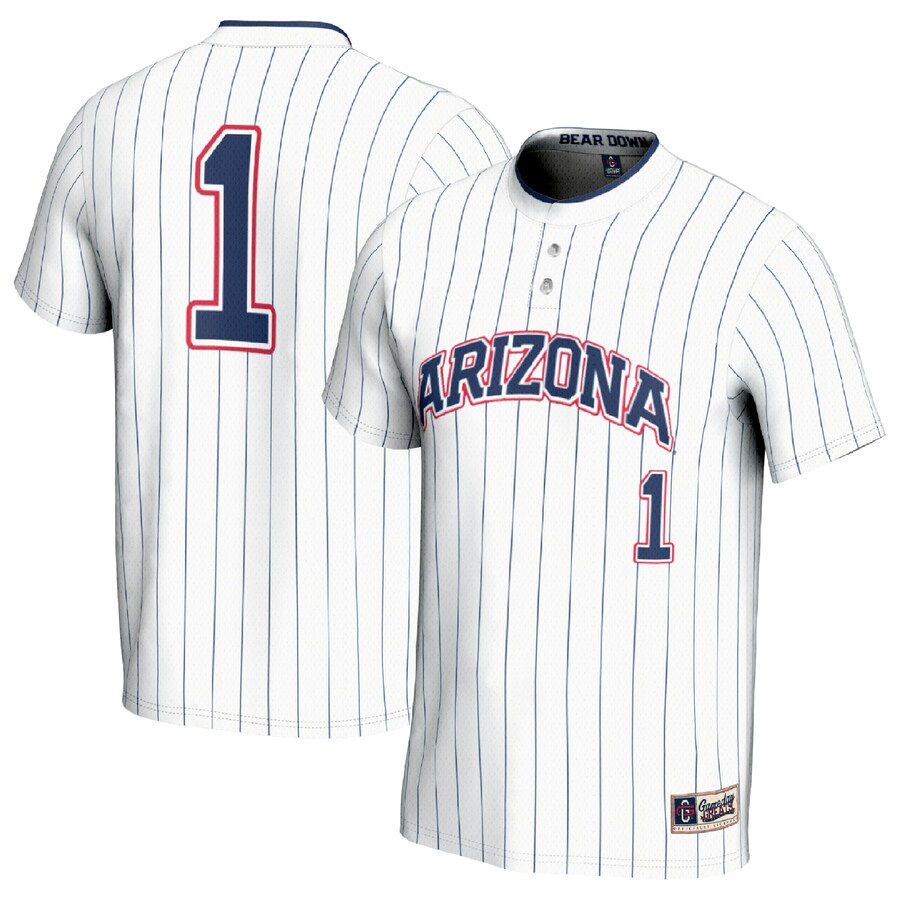 #1 Arizona Wildcats GameDay Greats Youth Lightweight Softball Fashion Jersey - White