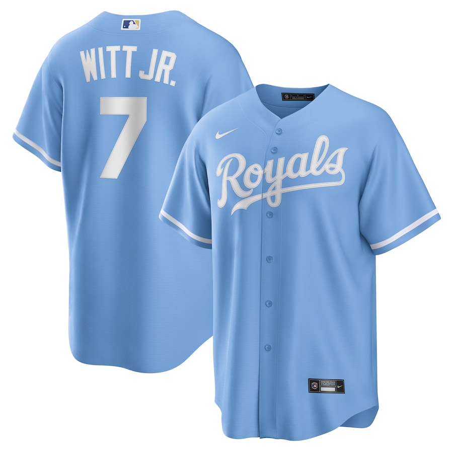 Men's Kansas City Royals Bobby Witt Jr. Nike Light Blue Alternate Replica Jersey