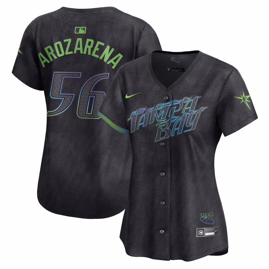 Women's Tampa Bay Rays Randy Arozarena Nike Charcoal 2024 City Connect Limited Player Jersey