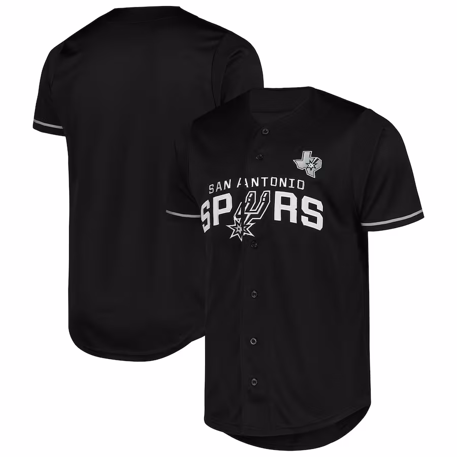 Men's San Antonio Spurs Fanatics Black Pop Baseball Jersey