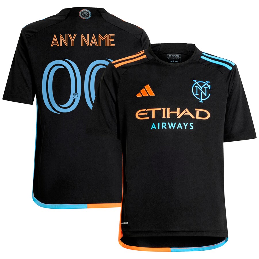 Youth New York City FC  adidas Black 2024 24/7 Kit Replica Custom Jersey