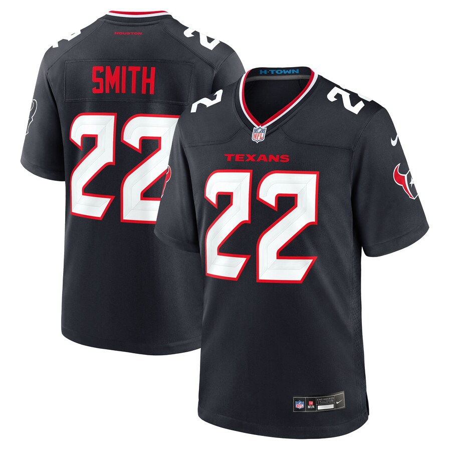 Men's Houston Texans Jaylin Smith Nike Navy Team Game Jersey