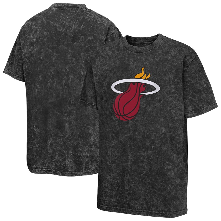 Youth Miami Heat  Black Rugged Defense T-Shirt