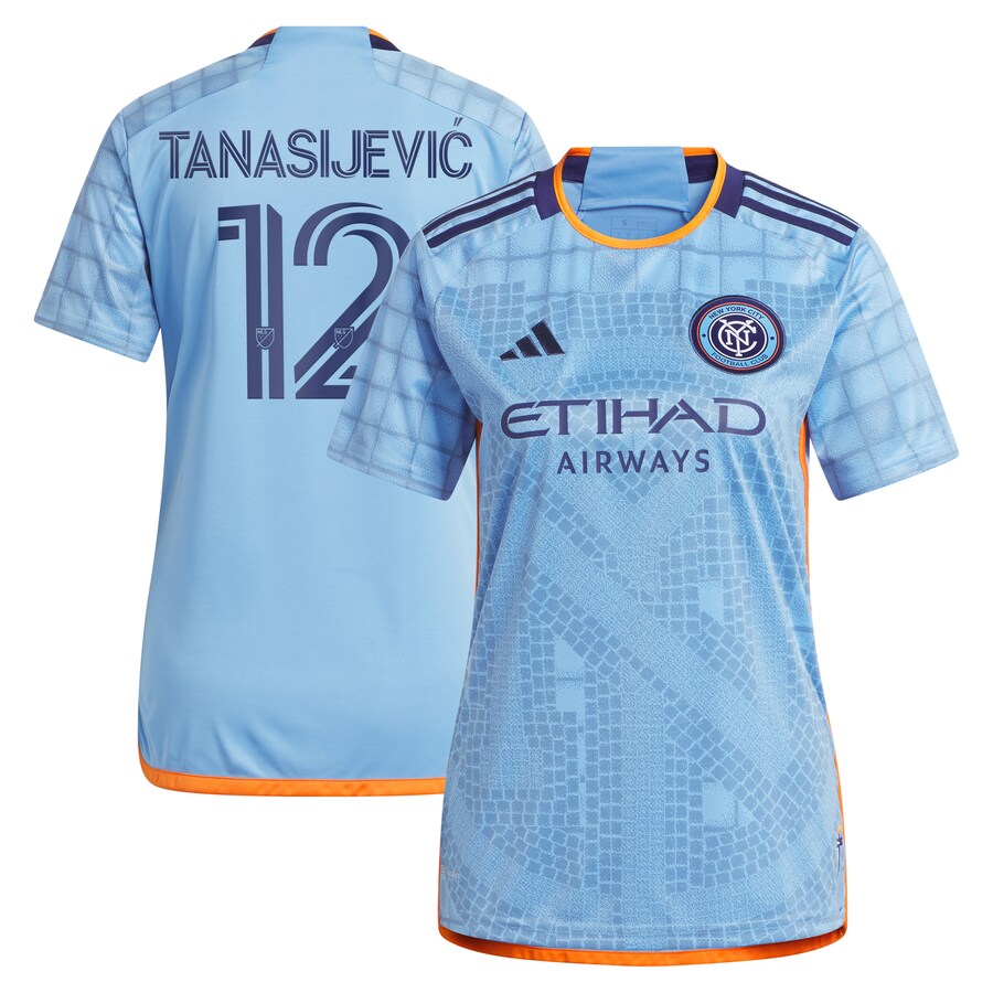Women's New York City FC Strahinja Tanasijevic adidas Light Blue 2024 The Interboro Kit Replica Player Jersey
