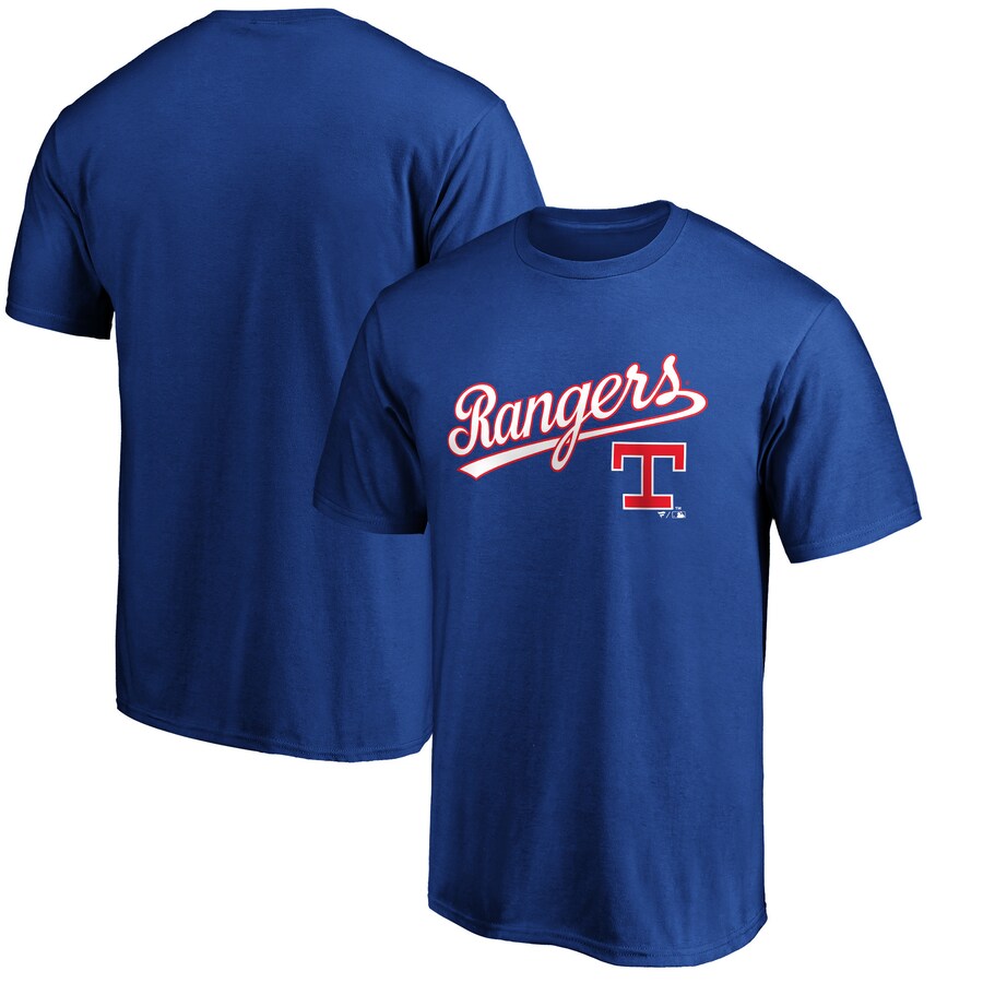 Men's Texas Rangers Royal Team Cooperstown Collection Wahconah T-Shirt