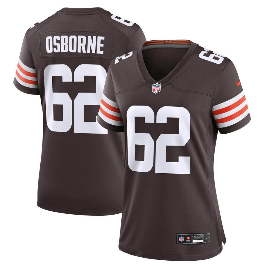 Women's Cleveland Browns Justin Osborne Nike Brown Team Game Jersey