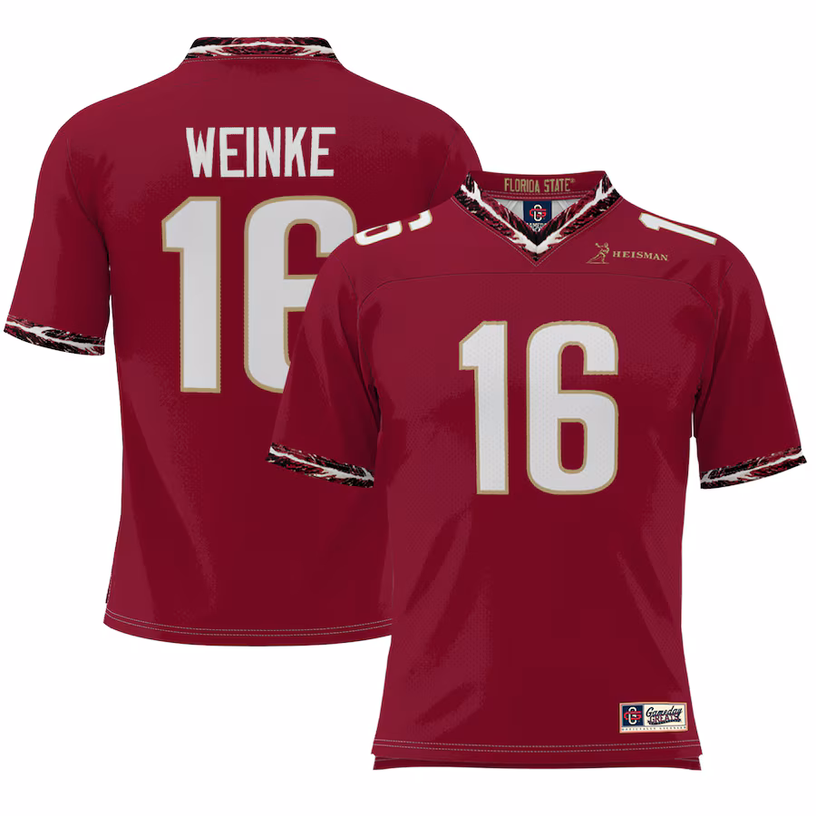Men's Chris Weinke Garnet Florida State Seminoles Heisman Football Jersey