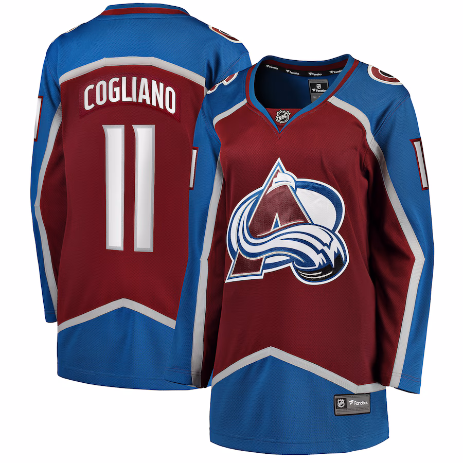 Women's Colorado Avalanche Andrew Cogliano Fanatics Burgundy Home Breakaway Player Jersey
