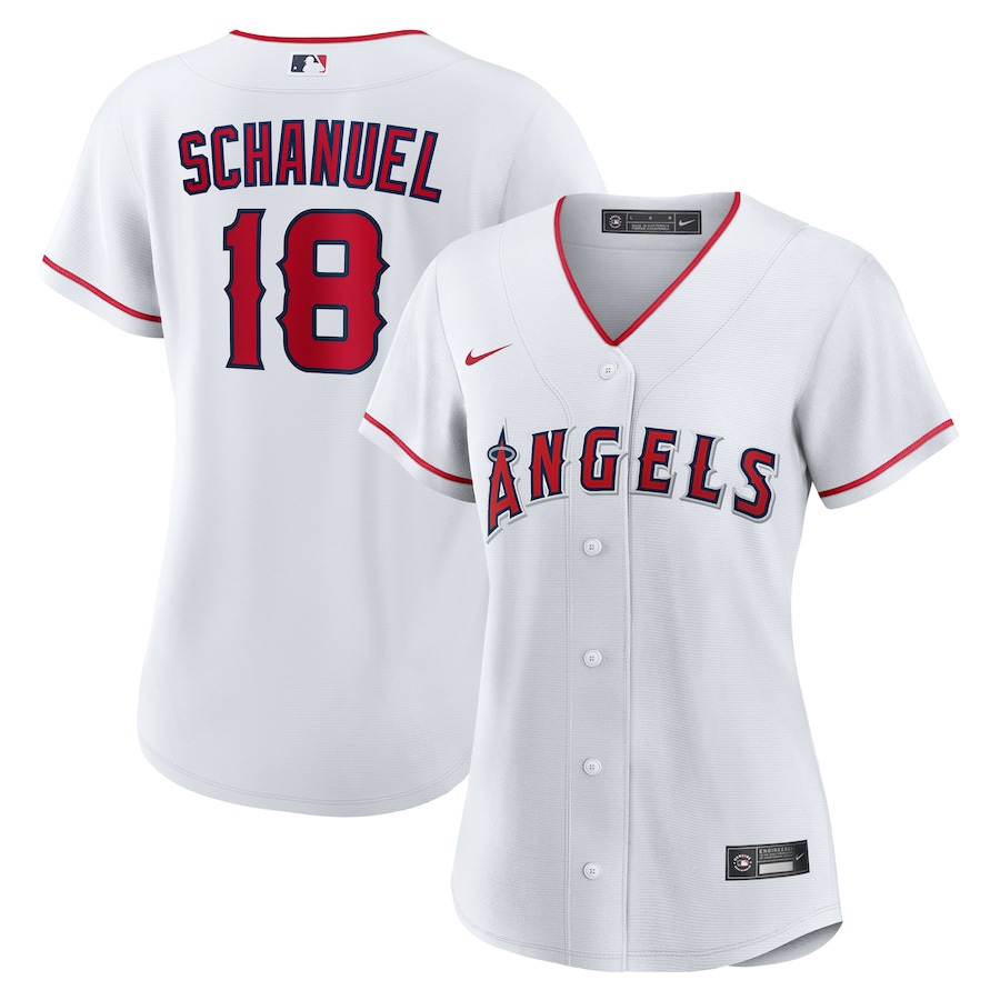 Women's Los Angeles Angels Nolan Schanuel Nike White Home Replica Jersey