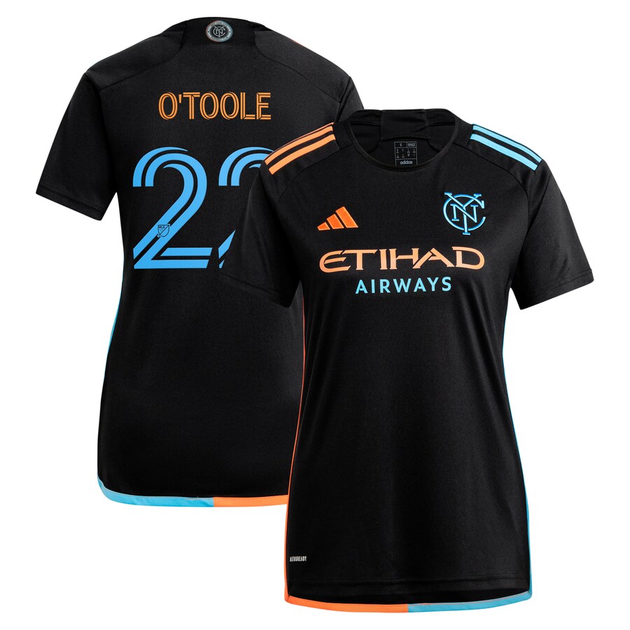 Women's New York City FC Kevin O'Toole adidas Black 2024 24/7 Kit Replica Player Jersey