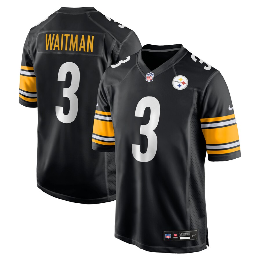 Men's Pittsburgh Steelers Corliss Waitman Nike Black Team Game Jersey