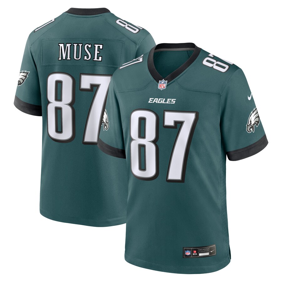Men's Philadelphia Eagles Nick Muse Nike Midnight Green Team Game Jersey