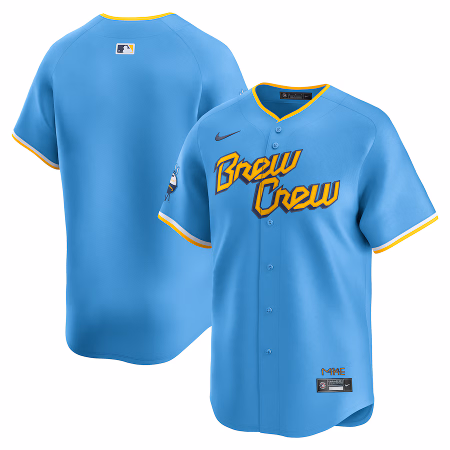 Men's Milwaukee Brewers Nike Light Blue City Connect Limited Jersey