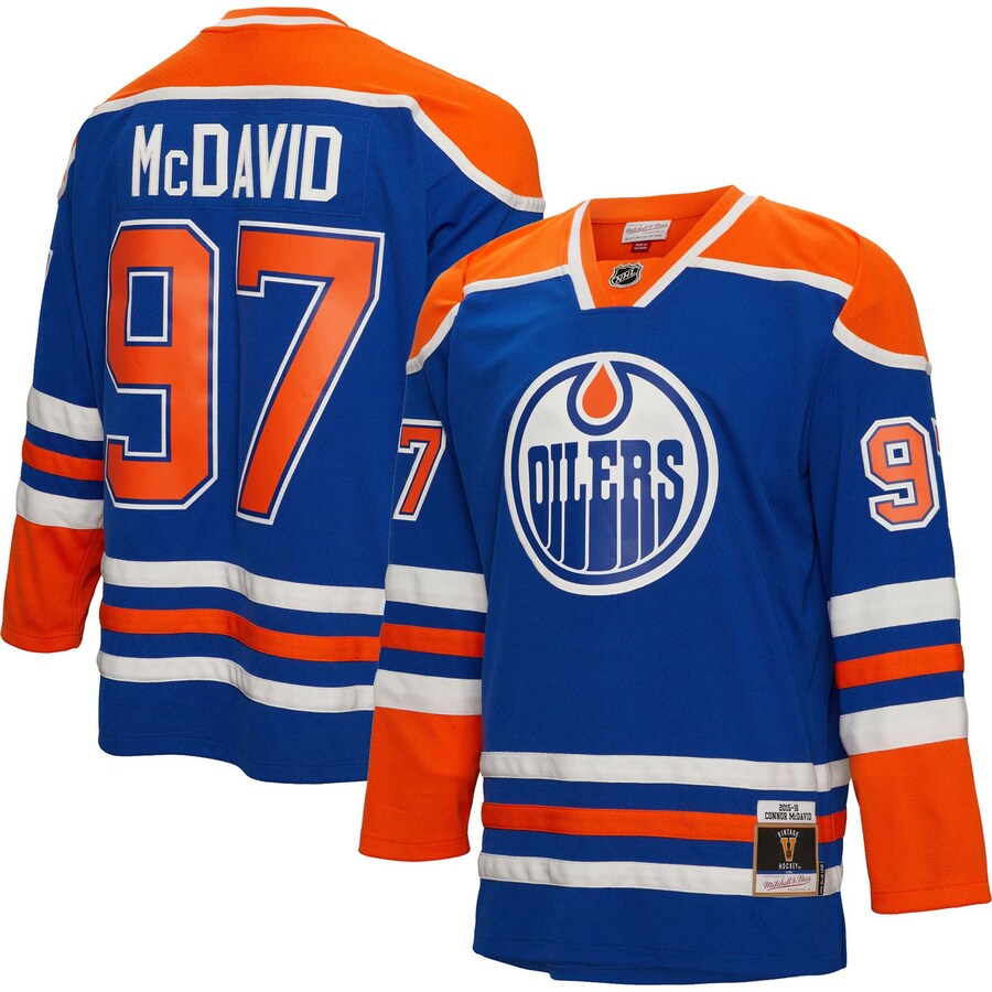 Men's Edmonton Oilers Connor McDavid Mitchell & Ness Blue 2015/16  Blue Line Player Jersey