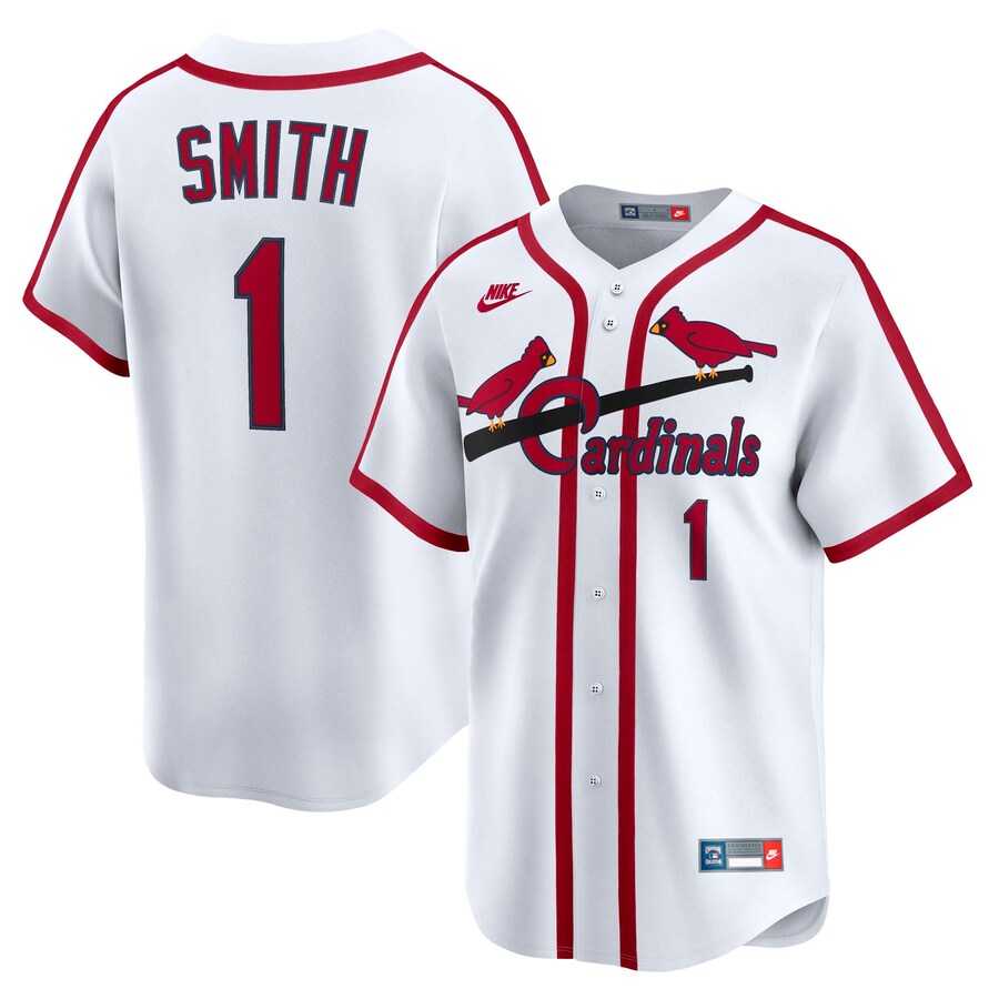 Men's St. Louis Cardinals Ozzie Smith Nike White Throwback Cooperstown Collection Limited Jersey