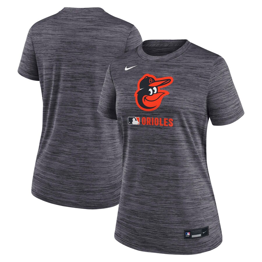 Women's Baltimore Orioles Nike Black Authentic Collection Velocity Performance T-Shirt