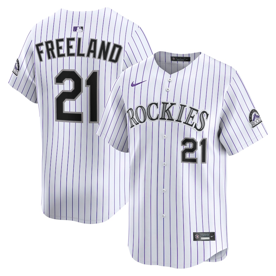 Men's Colorado Rockies Kyle Freeland Nike White Home Limited Player Jersey