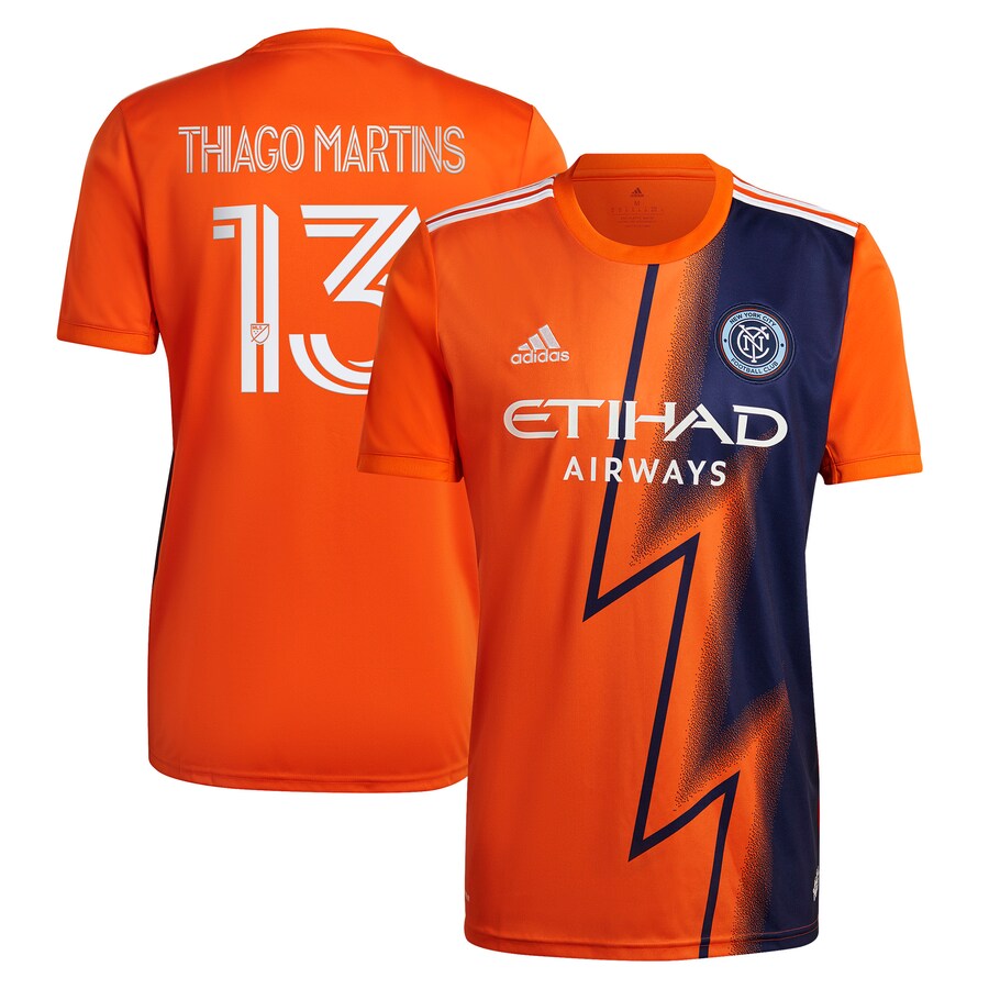 Men's New York City FC Thiago Martins adidas Orange 2023 The Volt Kit Replica Player Jersey
