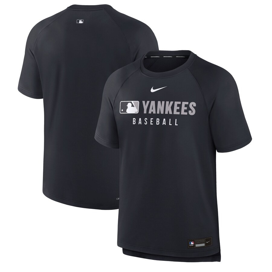 Men's New York Yankees Nike Navy Authentic Collection Pregame Raglan Performance T-Shirt