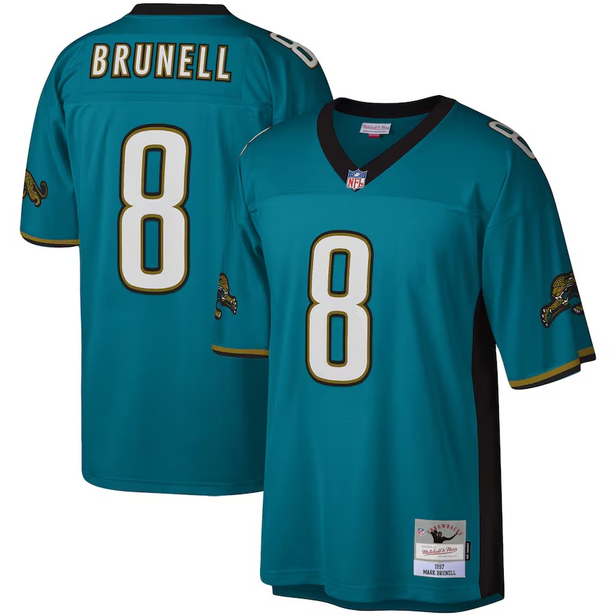 Men's Jacksonville Jaguars Mark Brunell Mitchell & Ness Teal Legacy Replica Jersey