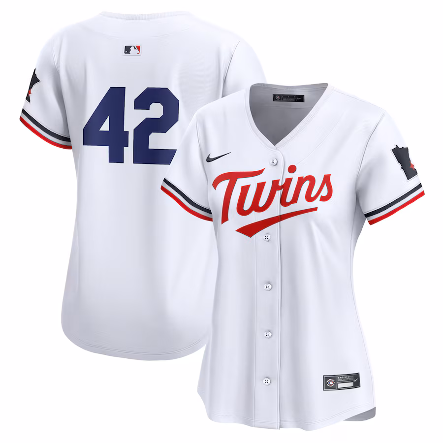Women's Minnesota Twins  Nike White 2024 Jackie Robinson Day Home Limited Jersey