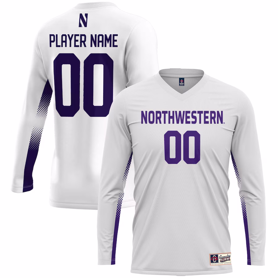 Northwestern Wildcats GameDay Greats Unisex NIL Pick-A-Player Lightweight Volleyball Jersey – White