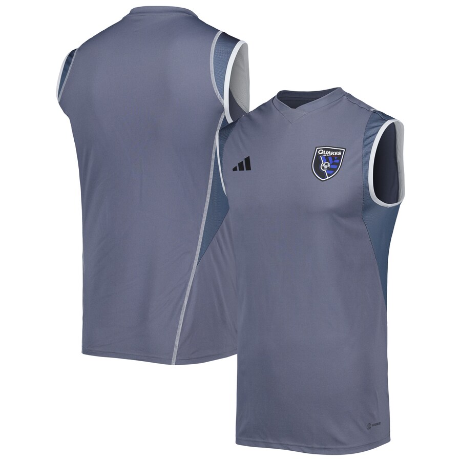 Men's San Jose Earthquakes adidas Gray 2023 On-Field Sleeveless Training Jersey