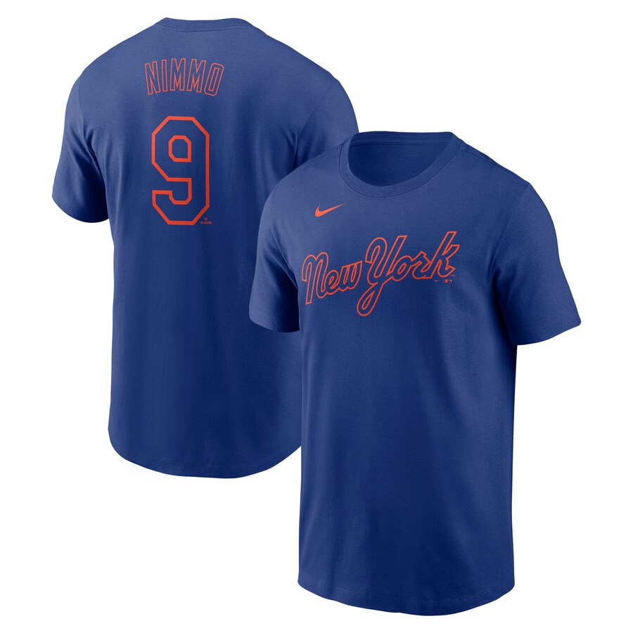 Men's New York Mets Brandon Nimmo Nike Royal Fuse Name & Number T-Shirt